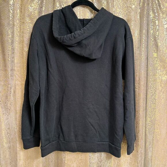 PINK Victorias Secret Black Pastel Rainbow Logo Pullover Hoodie Sweater XS/S - Picture 2 of 4